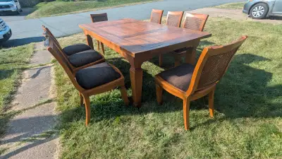 Large 8 Seat Oak Table and Chair Set in EXCELLENT CONDITION $500, View more