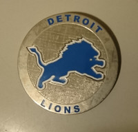 NFL Detroit Lions Round Silver Color Fridge Magnet