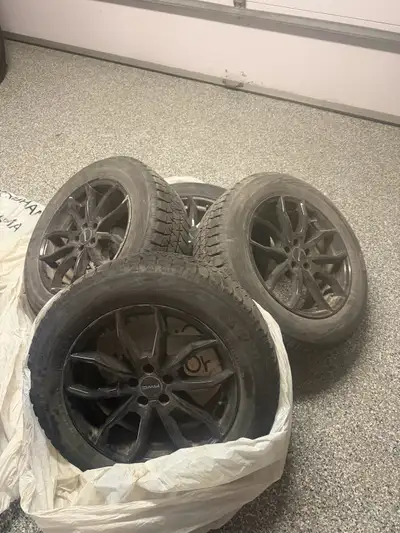 I am selling a set of four winter tires on mags, specifically sized at 225/60/17 with a tread depth...