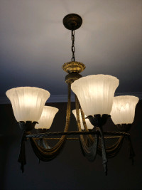 5-Light and 3-Light Vintage Chandeliers 