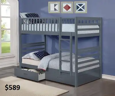 GREAT SELECTION OF SINGLE/SINGLE BUNK BEDS STARTING AT $439