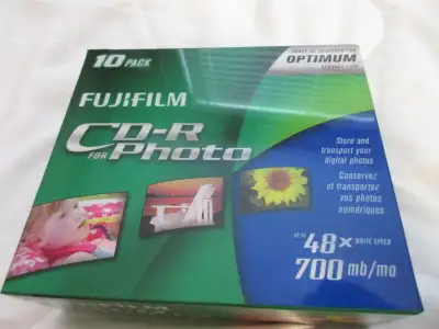 new CD-R for photo Fujifilm 10 pack 700mb 48x, View more