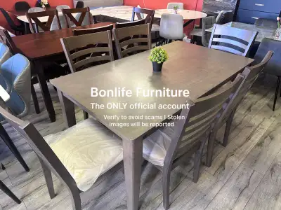 63” wooden dining table set , View more