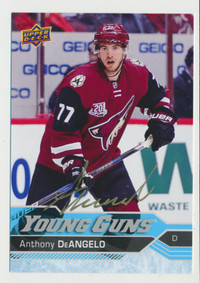 ANTHONY DeANGELO ARIZONA COYOTES EX-RARE SIGNED YOUNG GUNS CARD