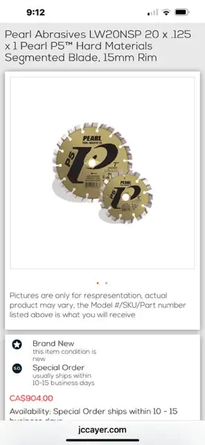 *Diamond Blade 20”* Pearl Abrasive Diamond Blades (2), View more