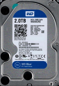 WD 2TB (WD20EZRZ), 3.5inch, 64MB, 6GB/s SATA, 5400rpm hard disk