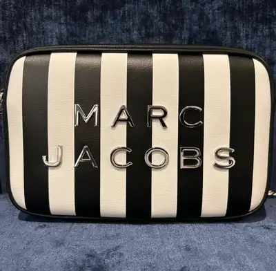  Marc Jacobs The Flash Camera Bag -Black & White Striped Leather, View more
