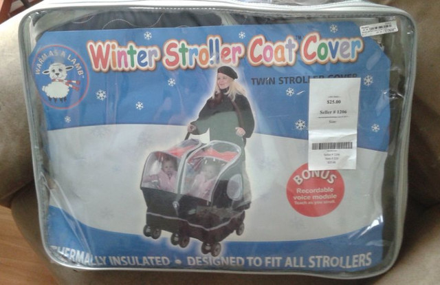 SINGLE /TWIN THERMALLY INSULATED WINTER STROLLER COAT COVER in Strollers, Carriers & Car Seats in Fredericton