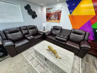 New 3 Piece Recliner Set With Cup Holder At  Our Store Sale, View more