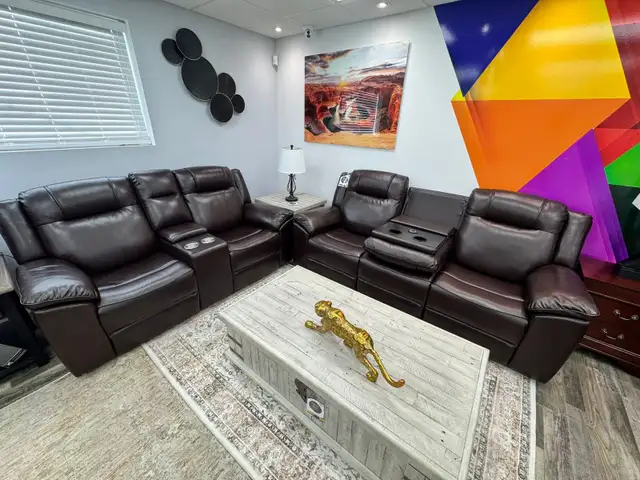 New 3 Piece Recliner Set With Cup Holder At  Our Store Sale in Chairs & Recliners in Stratford - Image 2