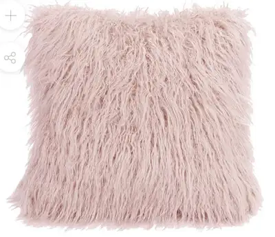 Pacific Home Faux Fur 18" Throw Pillow Covers - 2 White + 2 Pink, View more