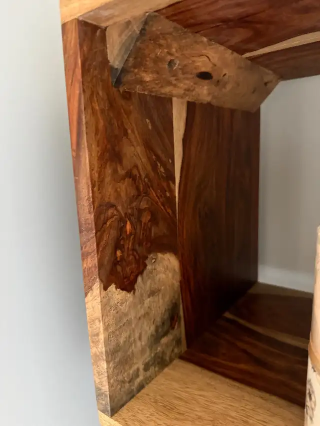 Real Acacia Wood Bookshelf As New! in Bookcases & Shelving Units in Edmonton - Image 5