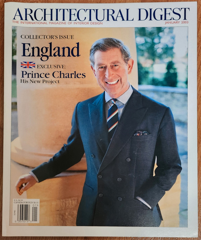 Architectural Digest - Jan. 2003 - Prince Charles Cover in Magazines in Ottawa