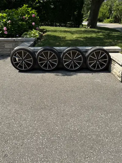 These are a set of Audi A4 19-inch rims, perfect for enhancing your vehicle's appearance and perform...