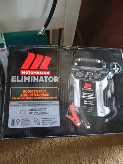 Eliminater booster with air compressor new not used not needed bought for battery problem's