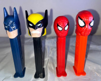 Vintage Pez Dispenser Superhero Lot Of 4 Marvel DC Spider-Man 