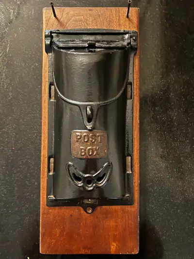 Antique Post / Mailbox black iron Decorative, View more