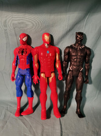 Spider-man, ironman black panther les 3 pour 10$