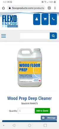 Flexo wood prep wood floor deep cleaner. 9.45L. new