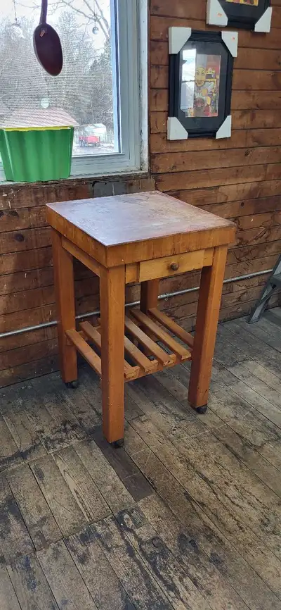 Vintage Butcher Block Table, View more