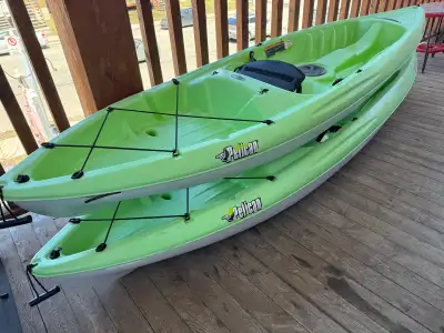 2 kayaks avec pagaies. En bonne condition 700$ les 2 kayaks ou 380$ chaque