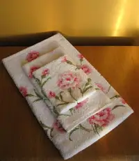 Serviettes motif pivoine rose