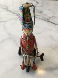 Vintage Blic "Duck On Tricycle" Tin Wind-up Toy