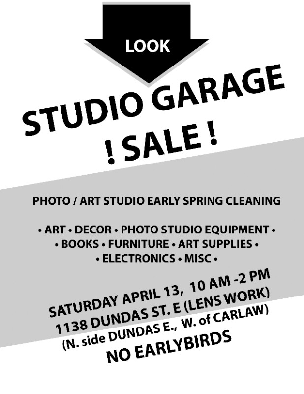 STUDIO GARAGE SALE art,cameras, photo equipment, books MORE L@@K in Garage Sales in City of Toronto