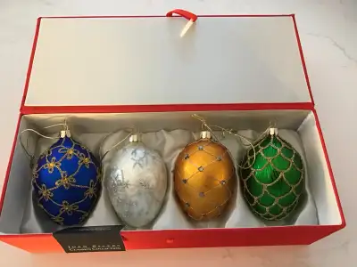Joan Rivers Russian- inspired colourful egg ornaments, View more