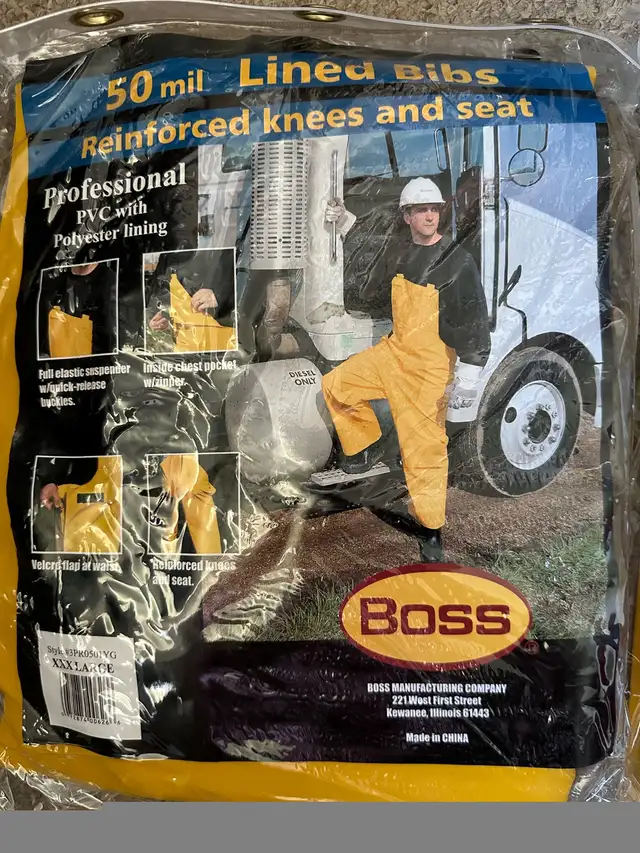 2 UNITS Boss 50 mil Bib Overalls, XXXLARGE, Free Shippi in Men's in City of Toronto - Image 3