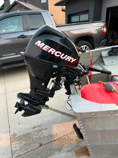 For Sale: 2010 Mercury 20hp outboard short shaft (F20M). Pull start. Fuel line and 6 gallon tank inc...