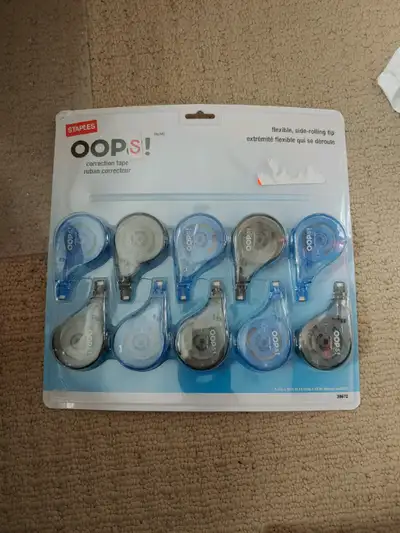 Staples Sidewinder Correction Tape 10 Lot Oops 5mmx 10M wite-out, View more