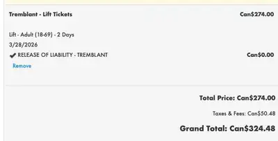 Hey selling a 2 day lift ticket pass for this weekend, it's worth $324 online but I'm selling for $2...