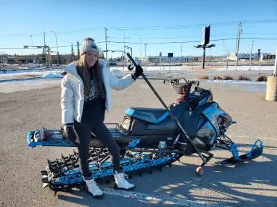 Powder Hoist snowmobile lifter/mover. Use mechanical advantage to easily lift and move your snowmobi...