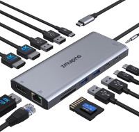 NEW: 14 in 1 USB C Dock with Dual 4K HDMI, DP, 100W PD