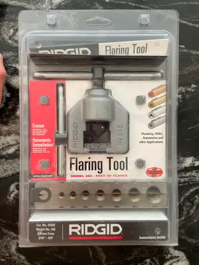Ridgid 345 45º Flaring Tool 23332, unopened but the package shows wear.
