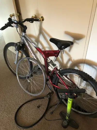 Raleigh mountain bike-duel suspension 26 inch with bike pump, View more