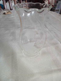 Glass Chimney etched in perfect condition2 1/4 in. At bottom 