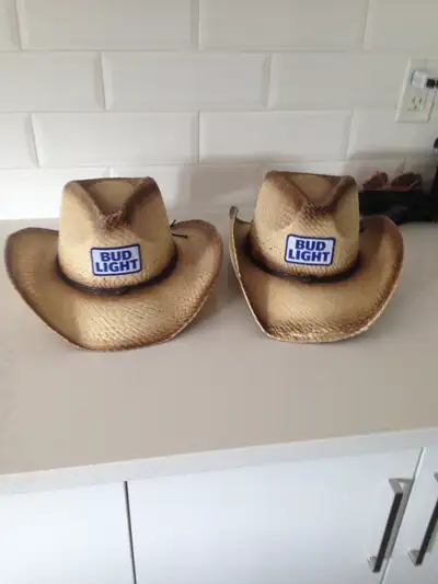 4 bud light cowboy hats new never worn $20 each, View more