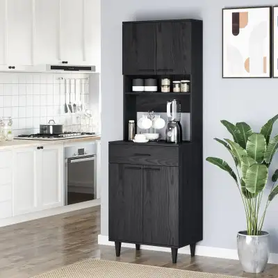 Modern Kitchen Buffet with Hutch Wooden Storage Cupboard, View more