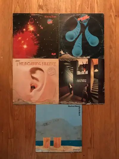 MANFRD MANN’S EARTH BAND … 5 Classic Rock Record Albums … PD 6019 … Solar Fire … $ 15 … BS 2877 … Ni...