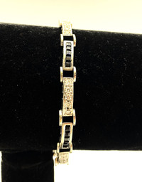 14KT White Gold Diamonds w/ Blue Sapphires Bracelet $1,900