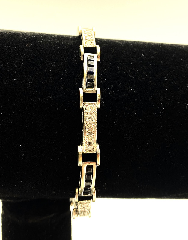 14KT White Gold Diamonds w/ Blue Sapphires Bracelet $1,900 in Jewellery & Watches in Mississauga / Peel Region