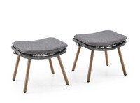 Brand New - (Set of 2) Outdoor WICKER STOOL with Cushions