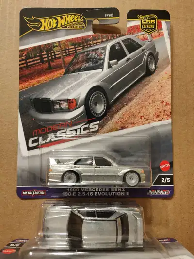 New Hot Wheels Premium Car Culture Modern Classics 1990 Mercedes-Benz 190 E 2.5-16 Evolution II 1/64...