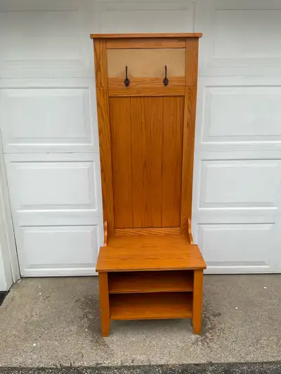 Solid Oak Hall Tree, View more