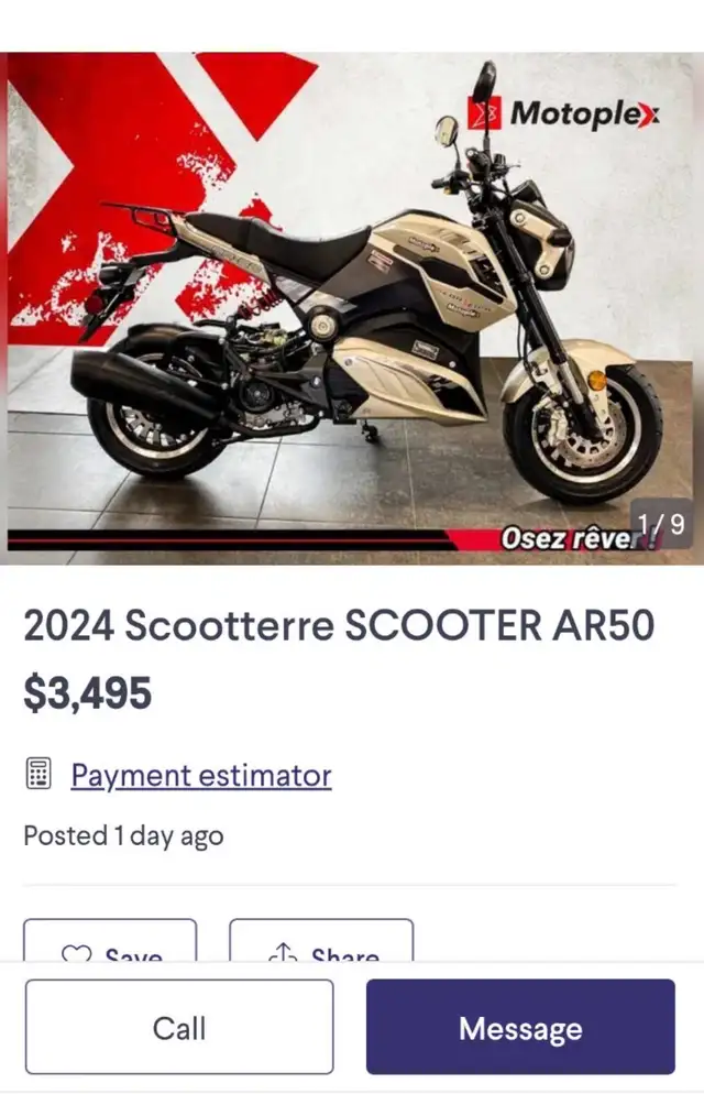 2024 Scootterre SCOOTER AR50 in Scooters & Pocket Bikes in Laval / North Shore - Image 5