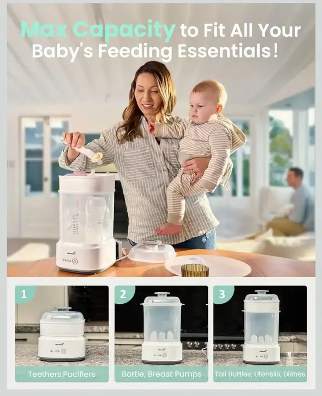 Bottle Sterilizer and Dryer, Compact Baby Bottle Sterilizer,.... in Feeding & High Chairs in Calgary - Image 10