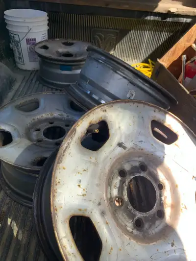 4 - Steel - 6 bolt 17” rims off a 08 ford truck , came with tires i bought dont have any use for the...