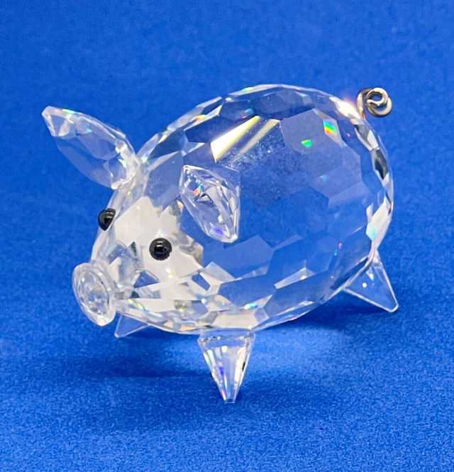 SWAROVSKI CRYSTAL Figurine MEDIUM PIG with Metal Curly Tail MINT in Arts & Collectibles in Thunder Bay